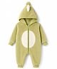 Mark & Mia Full Sleeves Winter Wear Romper With Bunny Ear Applique - Green