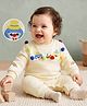 Mark & Mia Cotton Full Sleeves Winter Wear Romper With Joker Embroidery - Cream