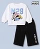 Babyhug Disney 100% Cotton Terry Knit Full Sleeves T-Shirt And Pant With Minnie Mouse Print - White