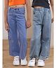 Shorgul Denim Woven Pack Of 2 Solid Jeans - Blue