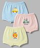 Bodycare Knit Striped Boxers with Car & Lion Print Pack of 3 - Yellow & Light Blue