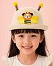 Vritraz Cotton Woven Bee Applique Detailed Bucket Hat - Beige - Circumference 52-56 Cm