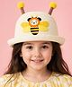 Vritraz Cotton Woven Bee Applique Detailed Bucket Hat - White - Circumference 52-56 Cm