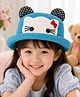 Vritraz Cotton Woven Cat Applique Detailed - Blue - Circumference 52-56 Cm
