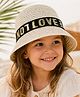 Vritraz Cotton Woven Love Text  Printed Band Detailed Bucket Hat - White - Circumference 52 - 56 Cm