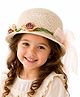 Vritraz Cotton Woven Floral Applique Detailed Bucket Hat - Beige - Circumference 52 - 56 Cm