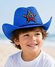 Vritraz Cotton Woven Star Applique Detailed Cowboy Hat - Blue - Circumference 52 - 56 Cm