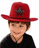 Vritraz Cotton Woven Star Applique Detailed  Cowboy Hat - Red - Circumference 52 - 56 Cm