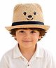 Vritraz Cotton Woven Bear Face Printed Bucket Hat - Beige - Circumference 52 - 56 Cm