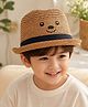 Vritraz Cotton Woven Bear Face Printed Bucket Hat - Brown - Circumference 52 - 56 Cm