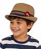 Vritraz Cotton Woven OK Text Patch Detailed Bucket Hat - Beige - Circumference 52 - 56 Cm