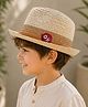 Vritraz Cotton Woven OK Text Patch Detailed Bucket Hat - White - Circumference 52 - 56 Cm