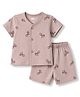 Pink Rabbit Single Jersey Knit Half Sleeves T-Shirt & Shorts Co-Ords  Night Suit Cycle Print - Rose Gold