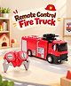 RC Fire Truck with Motorized Water Cannon | Remote Control Fire Rescue Truck| USB Rechargeable Battery| Long-Range Control| Durable Body| Outdoor & Indoor Toy| BIS Certified- Red
