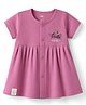 Pink Rabbit Interlock Knit One Piece Dress with Half Sleeves and Pretty Girl Text Print - Pink