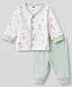 Pink Rabbit Interlock Knit Full Sleeves T-Shirt & Pajama Night Suit Duck Print - Light Green