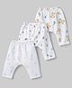 Pink Rabbit Sinker Knit Animals & Boat Printed Diaper Leggings  Pack of 3- White