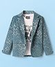 Dapper Dudes Woven Full Sleeves  Glitter Chevron Blazer With Printed T-Shirt - Teal Blue