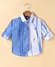 Dapper Dudes Woven Full Sleeves Printed Shirt with Tie  - Blue