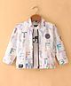 Dapper Dudes Woven Full Sleeves Alphabets Print Jacket With Tee - White