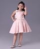 Enfance Fur Woven Sleeveless Party Dress With Corsage - Peach