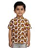 Snowflakes Cotton Woven Half Sleeves Turban Printed Shirt - White