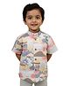 Snowflakes Cotton Woven Half Sleeves Beach Theme Printed Shirt - Multi Colour