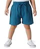 Snowflakes Cotton Woven Solid Shorts - Blue