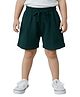 Snowflakes Cotton Woven Solid Shorts - Dark Green