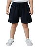 Snowflakes Cotton Woven Solid Shorts - Black