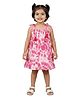 Snowflakes Cotton Woven Sleeveless Tie Dye Dress - Pink