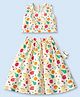 Mama & Peaches Cotton Woven Sleeveless Fruits Printed Gota Lace Embellished Lehenga Choli Set - White