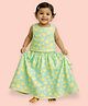 Mama & Peaches Cotton Woven Sleeveless Daisies Printed Coordinating Lehenga Choli Set - Green