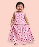 Mama & Peaches Cotton Woven Sleeveless Hearts Printed Coordinating Lehenga Choli Set - Purple