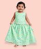 Mama & Peaches Cotton Woven Sleeveless Floral Printed Coordinating Lehenga Choli Set - Green