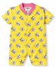 Junior Star Half Sleeves Floral Printed Romper - Yellow