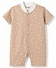 Junior Star Half Sleeves Stars Printed Romper - Biscuit