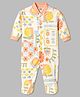 Junior Star Full Sleeves Floral Printed Coordinating Footed Sleepsuit - Multi Colour