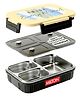 MILTON Meal Safe 3 Inner Stainless Steel Tiffin Box for School with Steam Release Plug | PU Insulated, Leak-Proof, Food Grade I Lunch Box for Kids Boys, Girls with Snap Lock Lid, 630 ml, Dark Grey