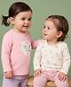 Babyoye 100% Cotton Knit T-Shirts with Eco Jiva Finish with Full Sleeves and Floral Print in Pink & White Pack of 2 for 0-3 Months