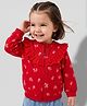 Babyoye Interlock Knit 100% Cotton With Eco Jiva Finish  Sweatshirt with Full Sleeves and Floral Print - Red