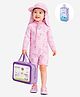 Little Surprise Box Full Sleeves Bunny Printed Swimsuit & Cap Set With Bag & Detergent - Pink