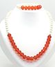 Milyra Beads & Pearl Embellished Jewellery Set - Red