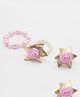 Milyra Pearl Embellished & Floral Applique Detailed Jewellery Set - Light Pink