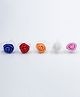 Aabacus Set of 5 Rose Applique Detailed Rings - Multi Colour