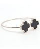 Aabacus Floral Detailed  Adjustable Bracelet - Black