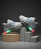 HAPPY FEET Abstract Designed Velcro Closure LED Shoes - Grey