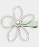 Mi Arcus Pearls Detailed Hair Clip - Green