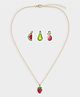 Mi Arcus Fruits Applique Detailed Necklace With Pendants - Multi Colour
