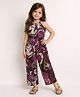 Little Marine Woven Sleeveless Abstract Printed Jumpsuit - Multi Colour